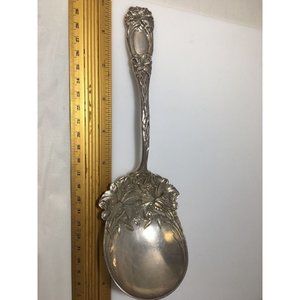 New Art By Durgin Art Nouveau Sterling Silver Large Heavy Berry Spoon 8.75”